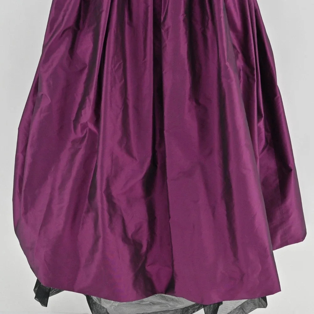 Victoria Royal Beaded Dress Womens 10 Silk Gown‎ Purple Taffeta Bow Vintage 60s